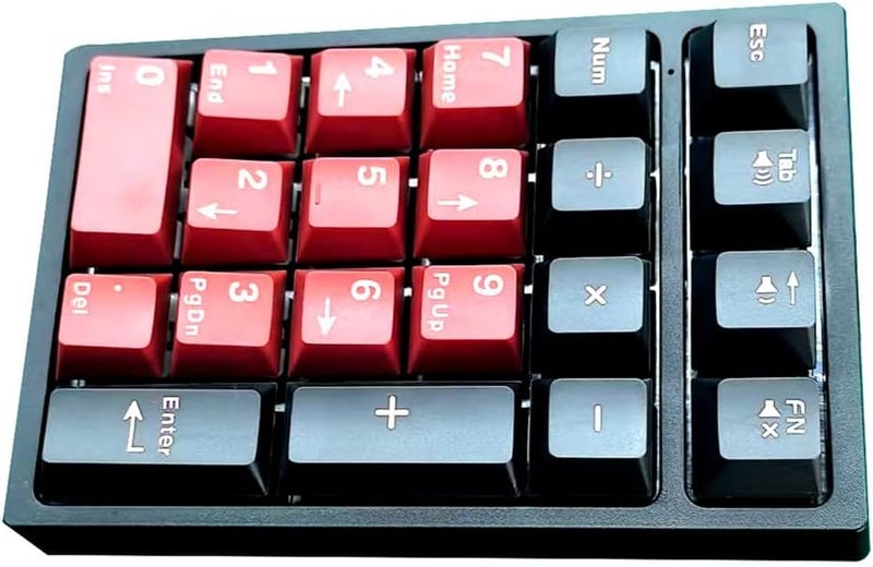 Boyi TD21 Hot Swap Numpad,21 Keys Mini Numpad Portable Keypad Bluetooth5.0/2.4G/Wired Number Pad Keyboard PBT Keycaps RGB Backlit Type-C Mini Keyboard (Black Red Cherry Keycaps) - Image 3